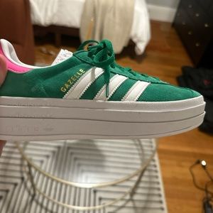Wmns Gazelle Bold 'Green Lucid Pink'